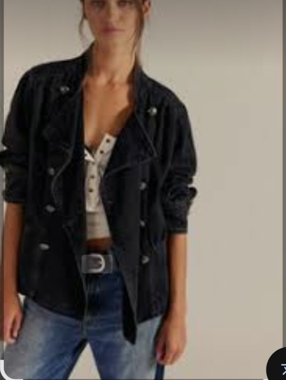 Kenneth Cole Reaction Womens XXL Black Double Breasted Belted Zip Front Jacket